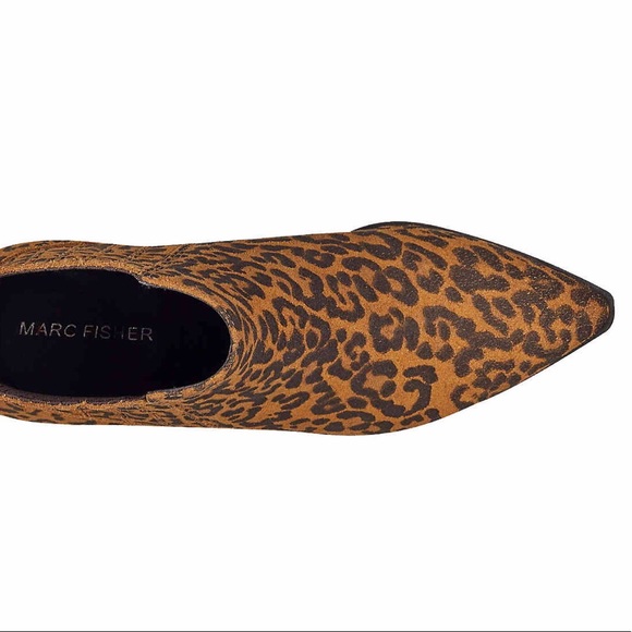 Marc Fisher Suede Leopard Chelsea Ankle Bootie - Picture 4 of 10
